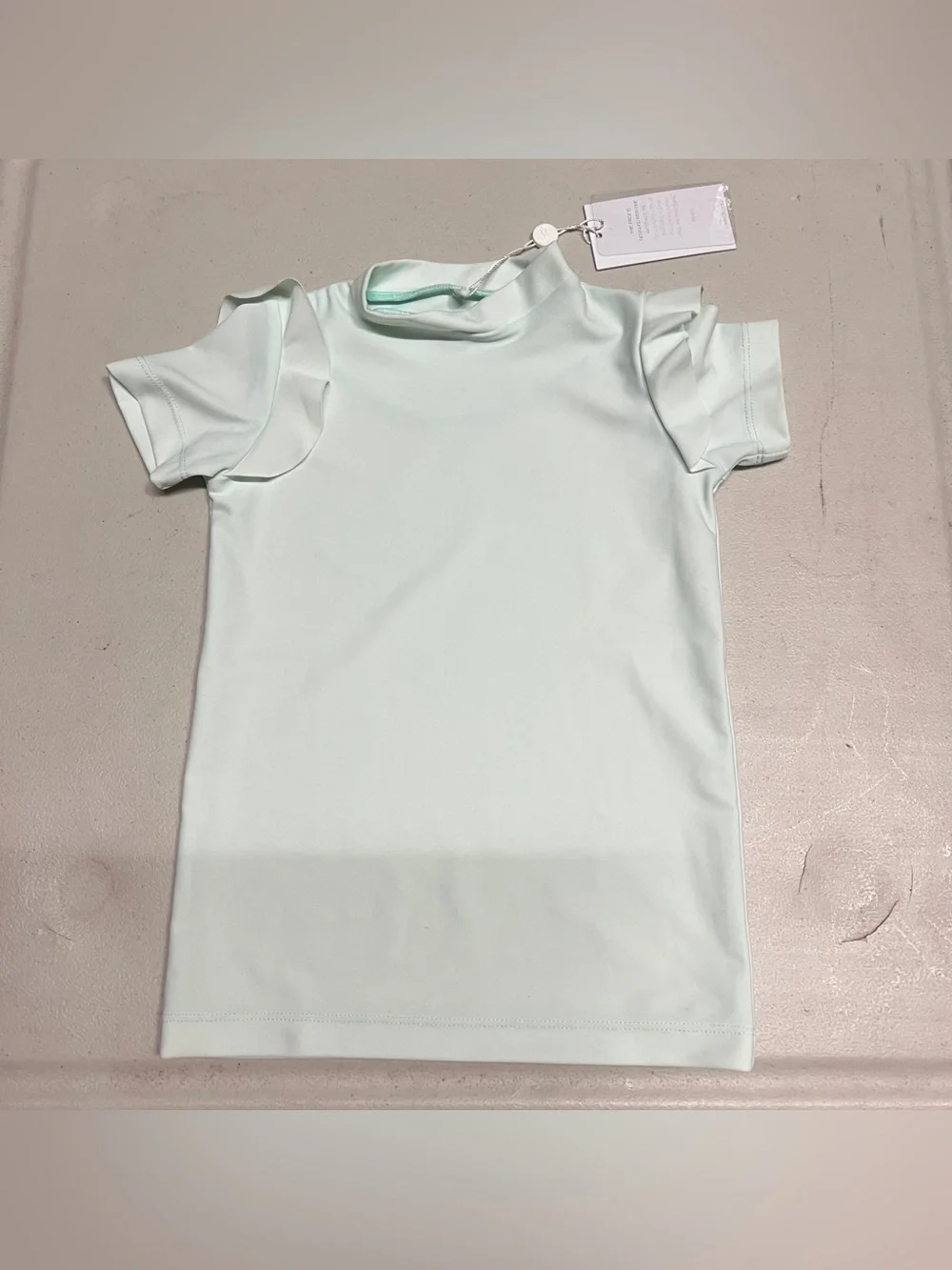 NEW Mikoh Mini Girl’s short sleeve rash guard swim shirt in light green Size M